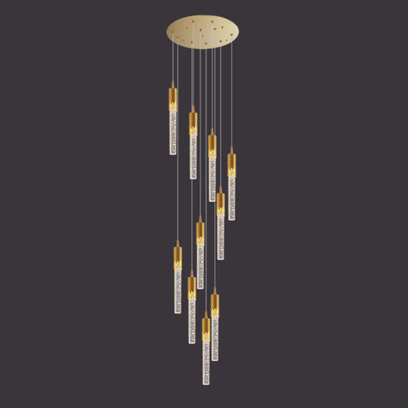 Bubble Glassrohr Anhänger Licht minimalistisch Gold Multiple hängende Licht für Treppen