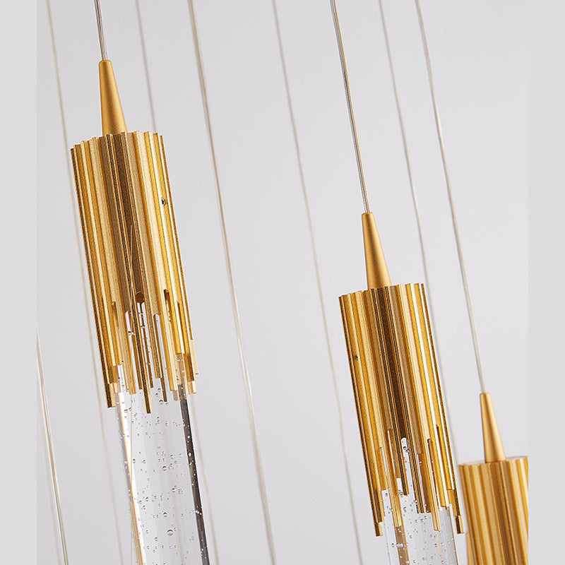 Bubble Glassrohr Anhänger Licht minimalistisch Gold Multiple hängende Licht für Treppen