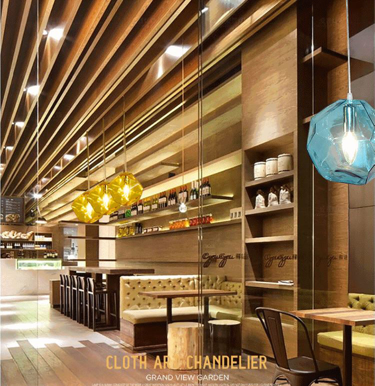 1 léger léger pendentif léger moderne lampe en verre soufflé à la main moderne pour table à manger