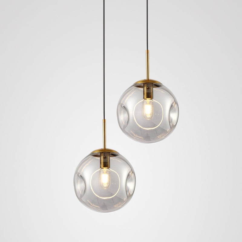 Kuiltjes glazen sferische hangende lamp eenvoud