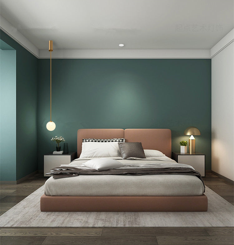 Minimalistischer Ball Anhänger weißes Glas 1 Glühbirnen -Schlafzimmer -Federung mit hängenden Stange