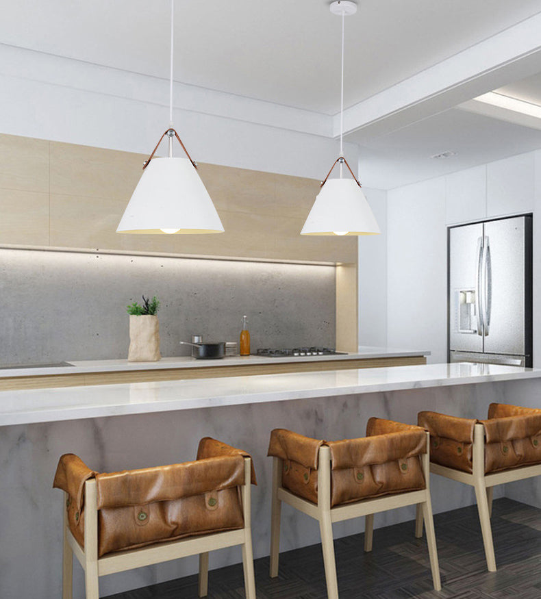 Modern Macaron colgante cónico de metal ligero de metal de 1 luz para la mesa del comedor