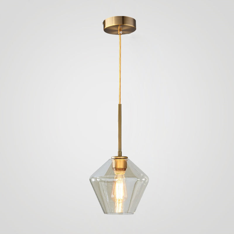 Clear Hand Blown Glass Ceiling Pendant Lamp Modern Minimalist 1 Light Hanging Lamp for Living Room