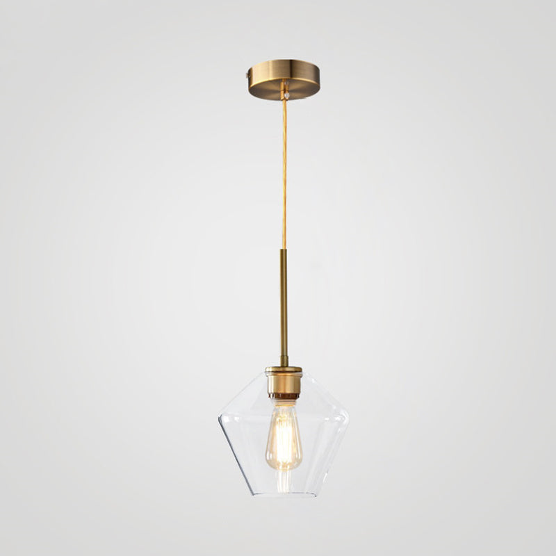 Clear Hand Blown Glass Ceiling Pendant Lamp Modern Minimalist 1 Light Hanging Lamp for Living Room