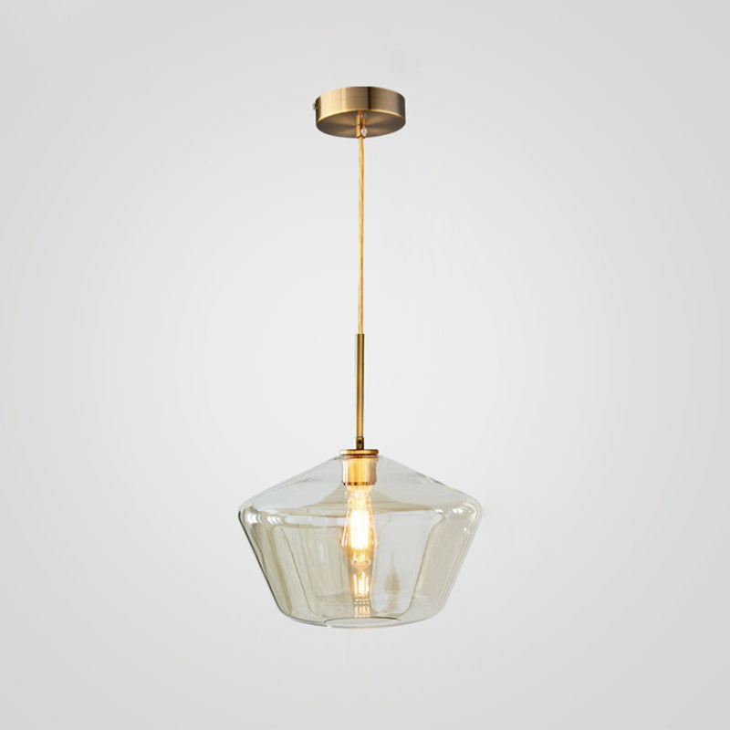 Clear Hand Blown Glass Ceiling Pendant Lamp Modern Minimalist 1 Light Hanging Lamp for Living Room