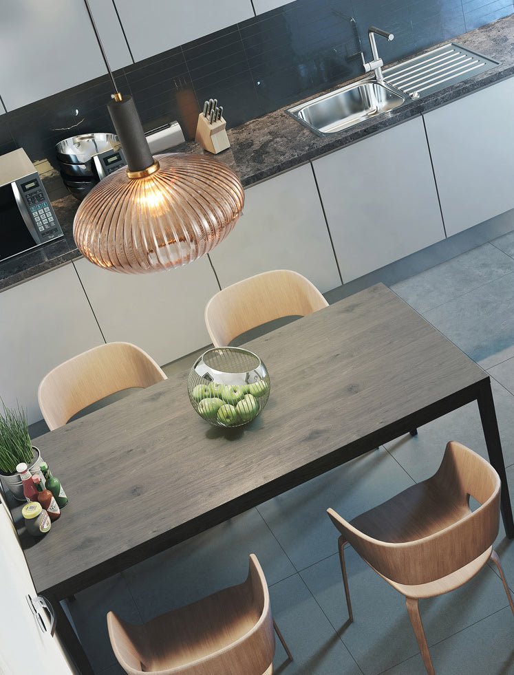 Zeitgenössischer geblasener Rippenglas Anhänger Licht 1 Lichthänge Anhänger Beleuchtung für Schlafzimmer