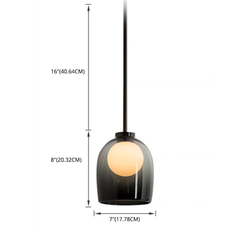 Shaded Pendant Light Fixture Minimalist Style Glass Hanging Pendant Light for Dinning Room