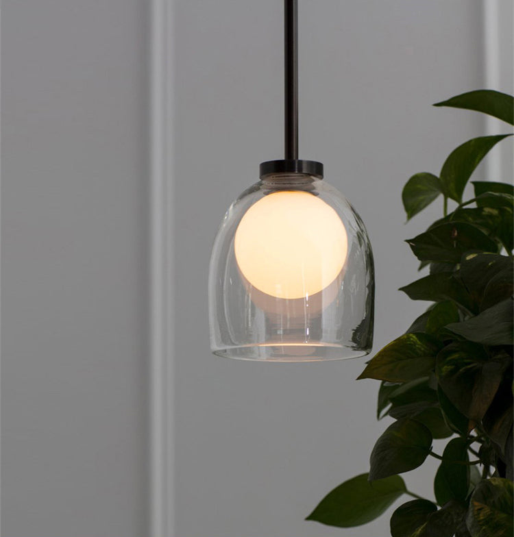 Shaded Pendant Light Fixture Minimalist Style Glass Hanging Pendant Light for Dinning Room