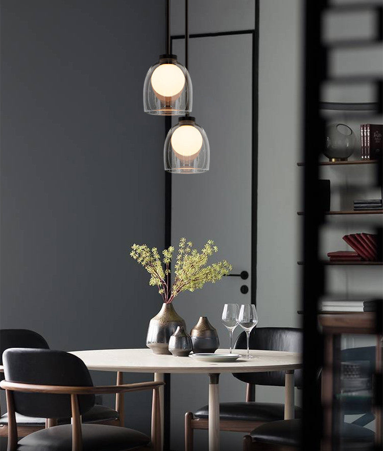 Shaded Pendant Light Fixture Minimalist Style Glass Hanging Pendant Light for Dinning Room