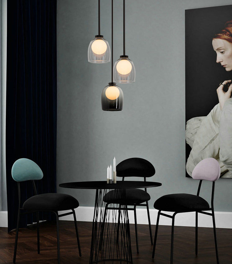 Shaded Pendant Light Fixture Minimalist Style Glass Hanging Pendant Light for Dinning Room