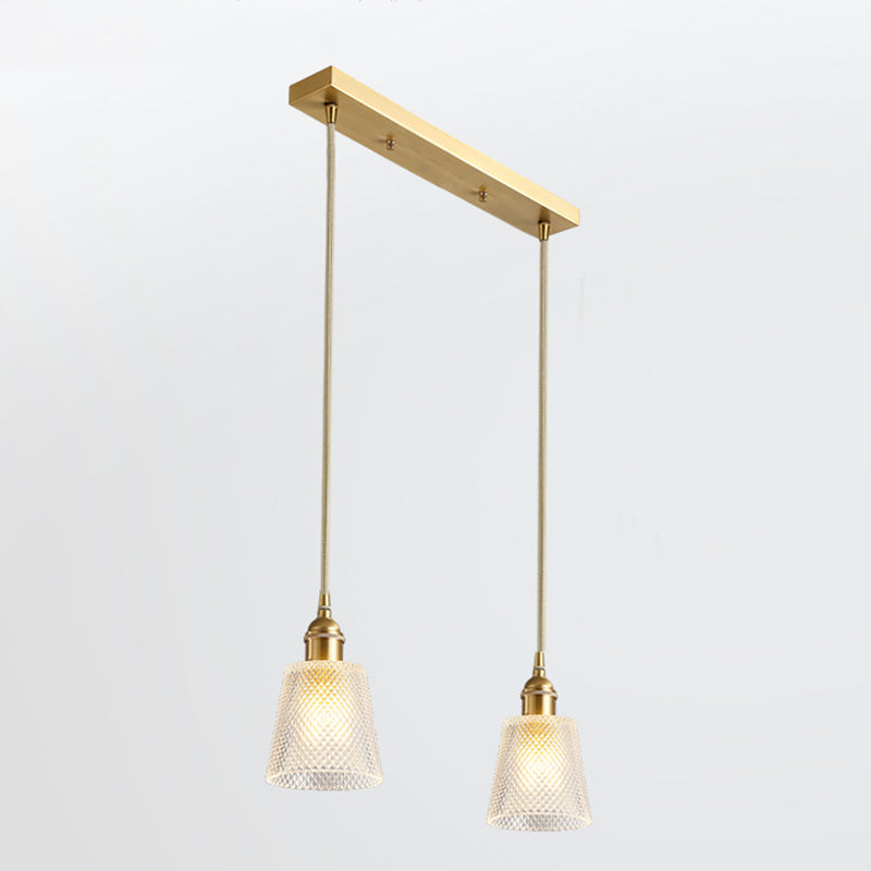 Tapered Pendant Light Fixture Mid-Century Modern Ribbed Glass Hanging Pendant Lights for Bar