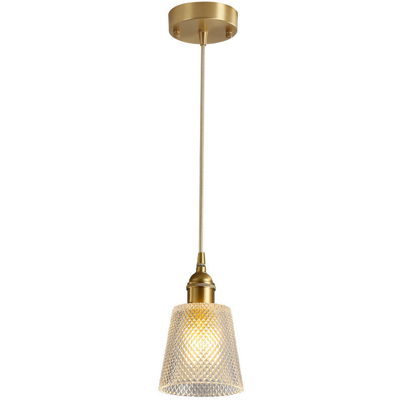 Tapered Pendant Light Fixture Mid-Century Modern Ribbed Glass Hanging Pendant Lights for Bar