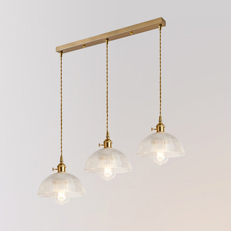 3 Lights Multi Light Pendant Modern Simple Prismatic Glass Hanging Light for Restaurant