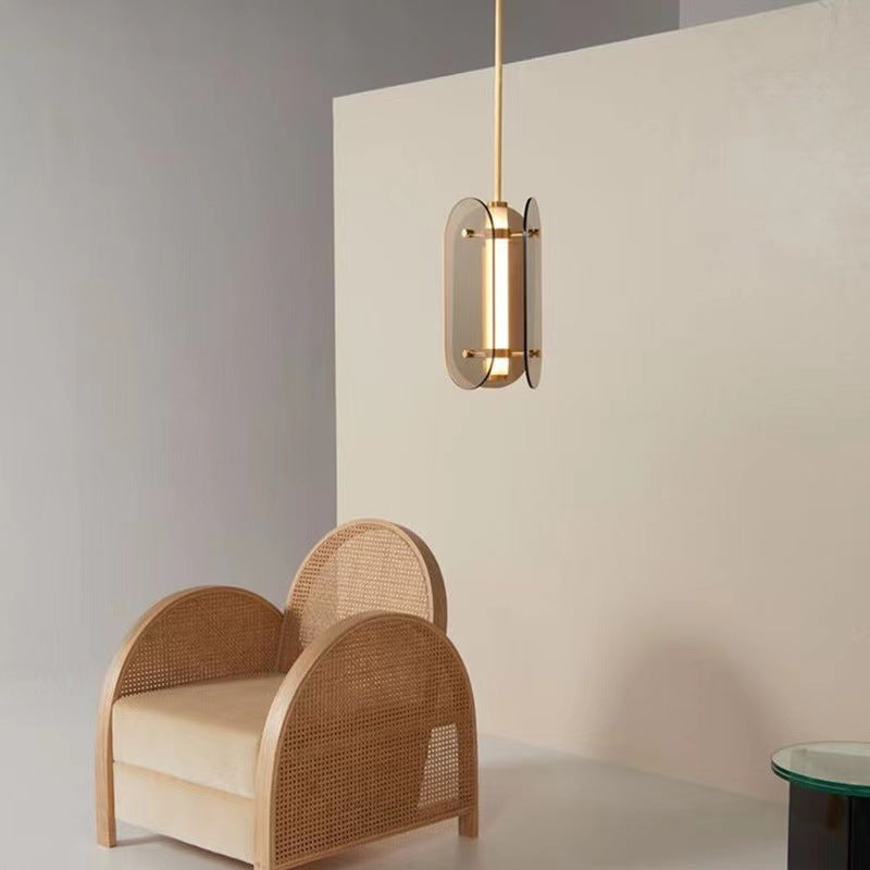 1 luminaire léger suspendu de plafond en verre postmoderne pour restaurant