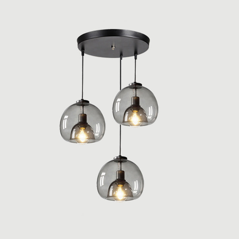 3 lichten bol hanglampverlichting moderne eenvoud glazen hanger verlichtingsarmaturen voor restaurant