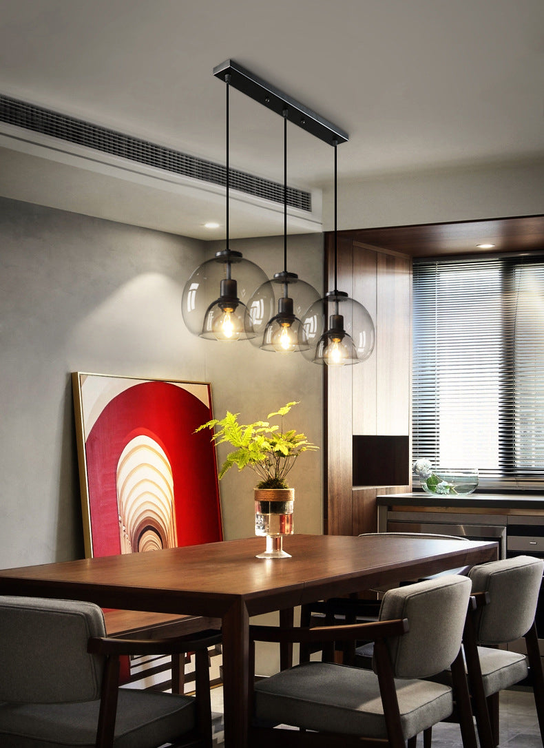 3 lichten bol hanglampverlichting moderne eenvoud glazen hanger verlichtingsarmaturen voor restaurant