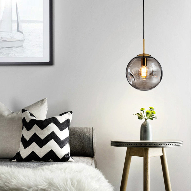 Creative Concave Design Globe Hanging Light 1-Light Nordic minimalisme Transparency Glass Suspension Lampe