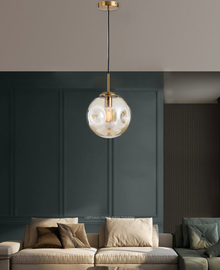 Creative Concave Design Globe Hanging Light 1-Light Nordic minimalisme Transparency Glass Suspension Lampe