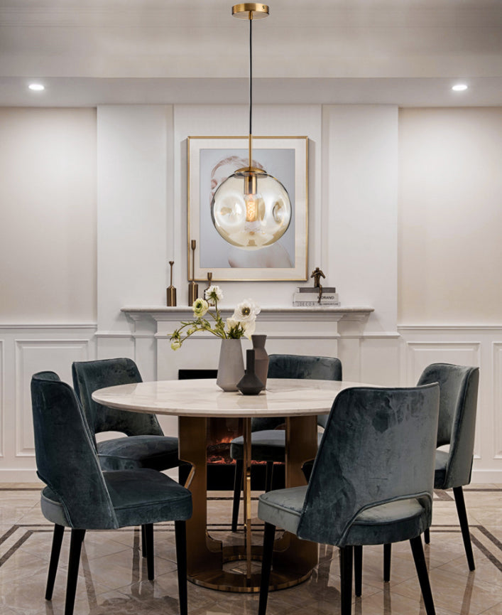 Creative Concave Design Globe Hanging Light 1-Light Nordic minimalisme Transparency Glass Suspension Lampe