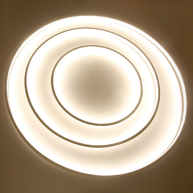 Accoglienza a sospensione ad anello bianco Fladeler a led in metallo in stile semplice per soggiorno