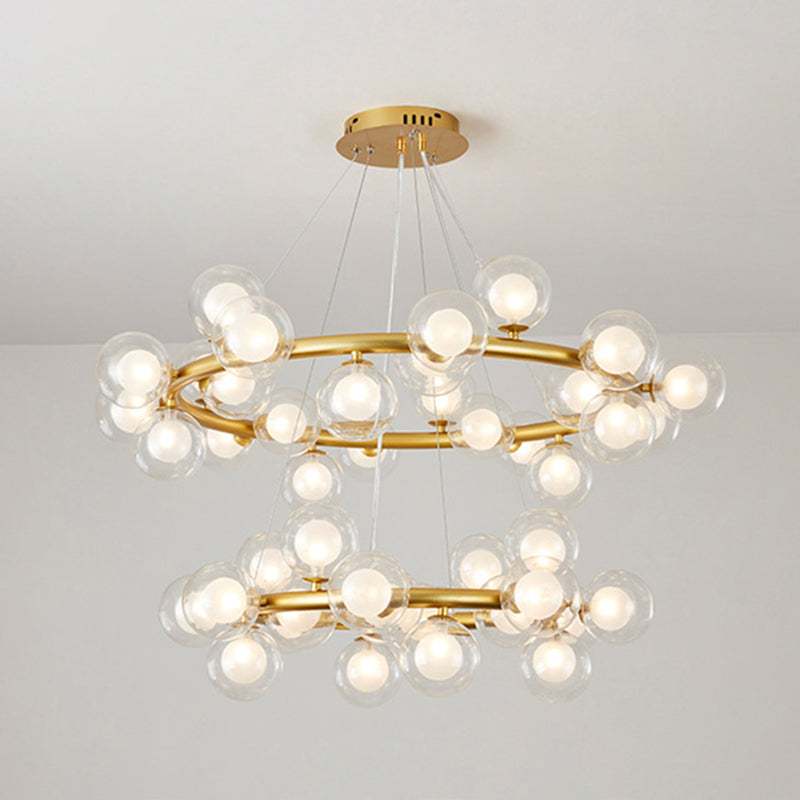 Klarer und gefrosteter Glas -Modo -Suspension Licht minimalistischer Kronleuchter für Wohnzimmer