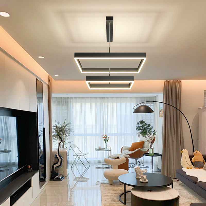 Iluminación de colgante estructurado negro mate lámpara de led metal para sala de estar para sala de estar