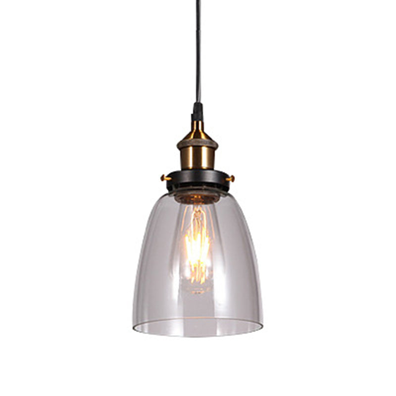Luci a sospensione sospesa Vintage Style Industrial Style1 Pendanti leggeri con tonalità di vetro per camera da letto