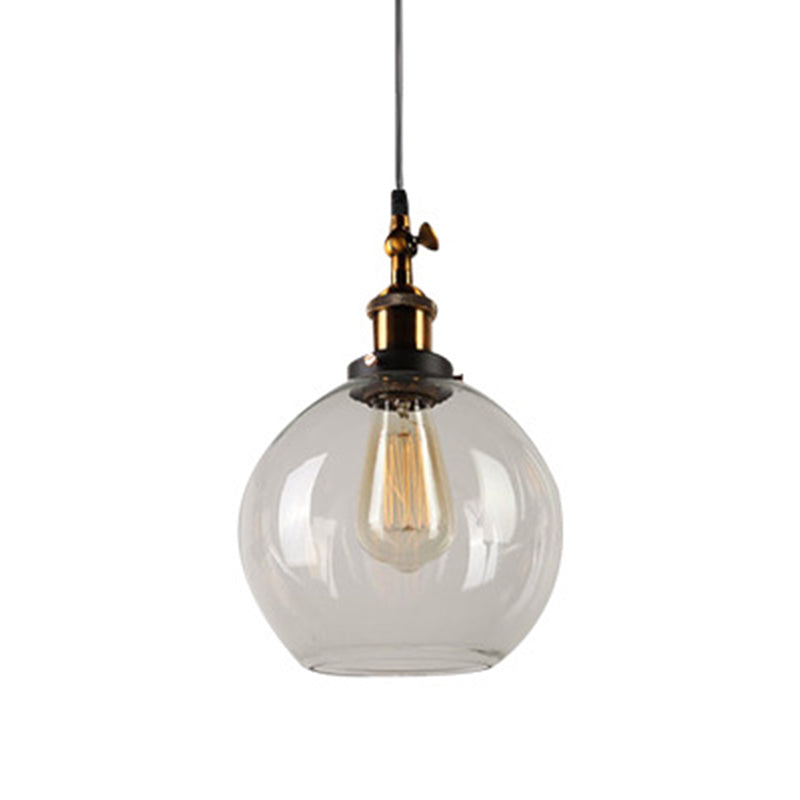 Luci a sospensione sospesa Vintage Style Industrial Style1 Pendanti leggeri con tonalità di vetro per camera da letto