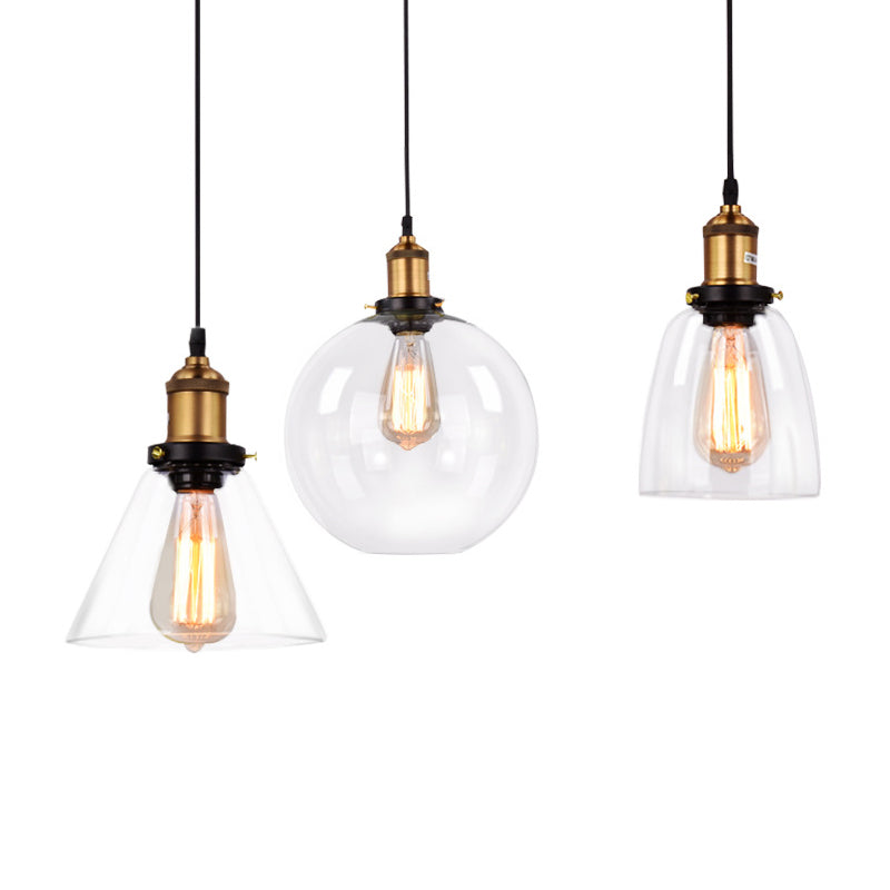 Luci a sospensione sospesa Vintage Style Industrial Style1 Pendanti leggeri con tonalità di vetro per camera da letto