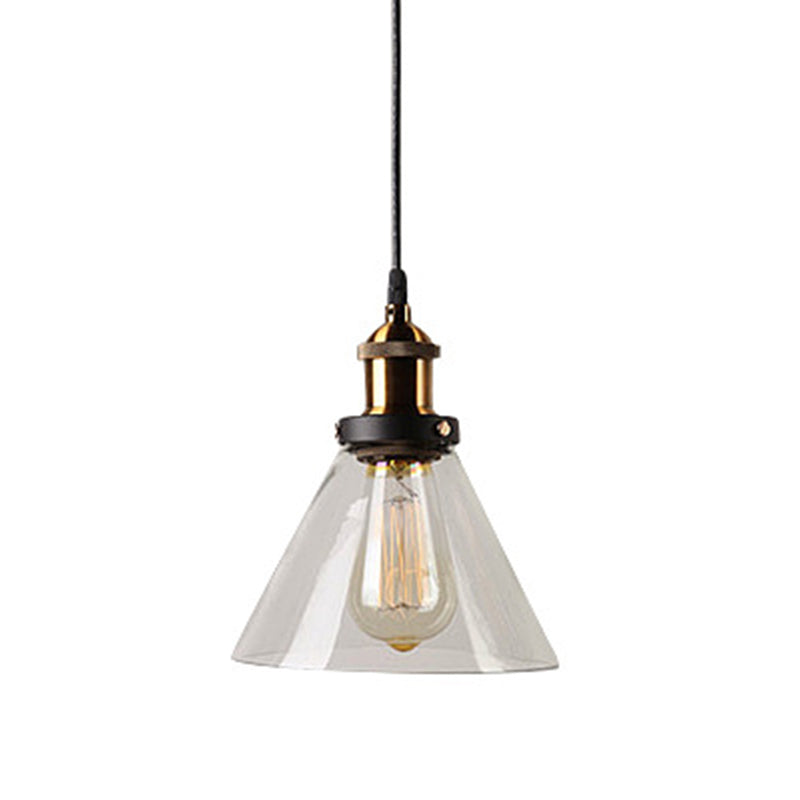 Luci a sospensione sospesa Vintage Style Industrial Style1 Pendanti leggeri con tonalità di vetro per camera da letto