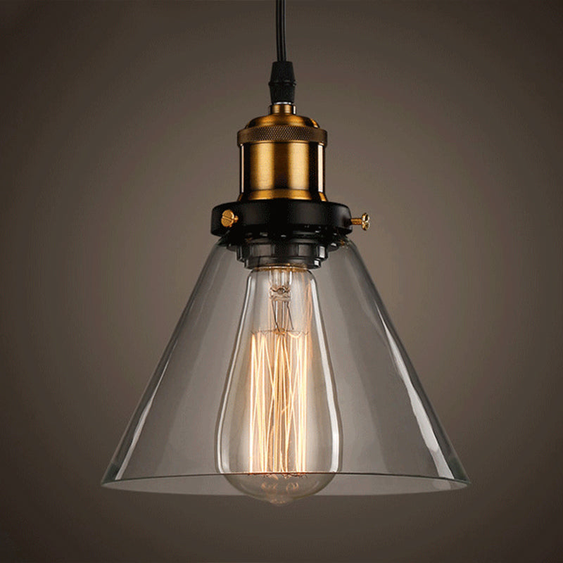 Luci a sospensione sospesa Vintage Style Industrial Style1 Pendanti leggeri con tonalità di vetro per camera da letto