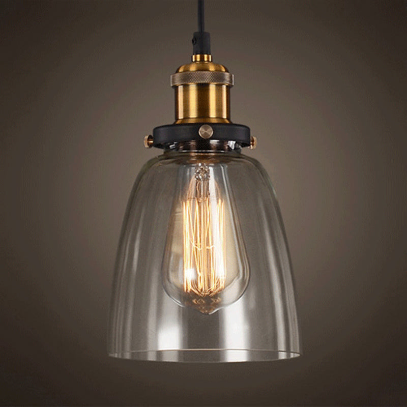 Luci a sospensione sospesa Vintage Style Industrial Style1 Pendanti leggeri con tonalità di vetro per camera da letto