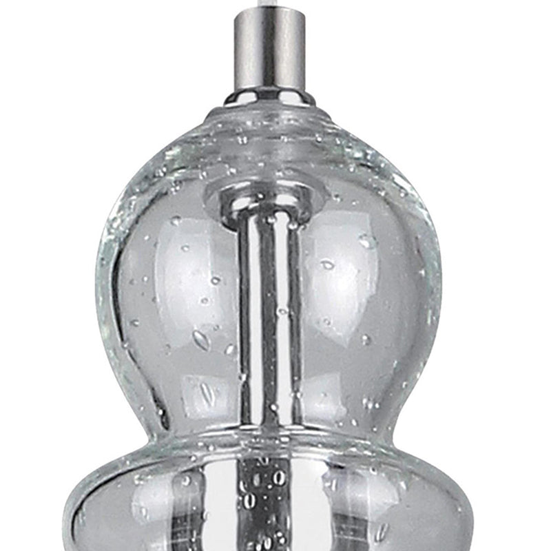 Seeded Glass Retro Industrial Style Hanging Light 7" Wide Single Bulb Metal Lighting Pendant for Bedroom