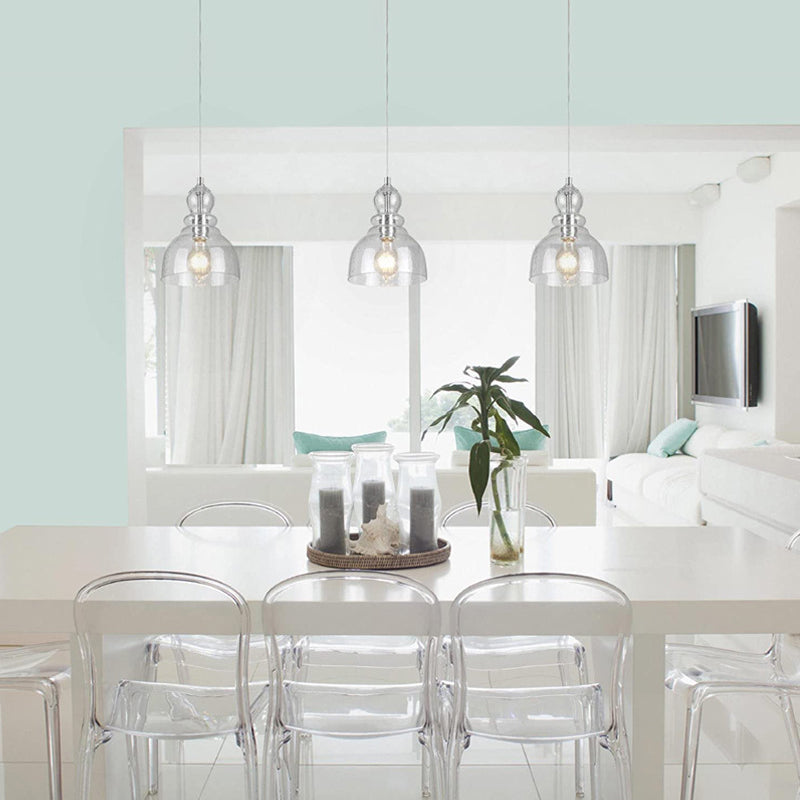 Seeded Glass Retro Industrial Style Hanging Light 7" Wide Single Bulb Metal Lighting Pendant for Bedroom