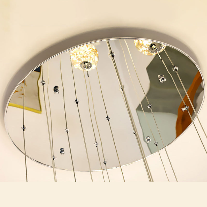 Moderno lampada sospesa sferica a pendente a pendente a 15 luci a 15 luci con tonalità di vetro per le scale