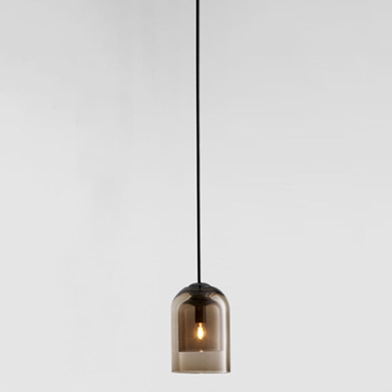 5,9 Zoll breite Glocken Mini-Glas hängend Licht moderner minimalistischer Esszimmer Ein-Bulb-Beleuchtungsstoffe