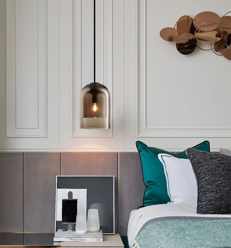 5,9 Zoll breite Glocken Mini-Glas hängend Licht moderner minimalistischer Esszimmer Ein-Bulb-Beleuchtungsstoffe