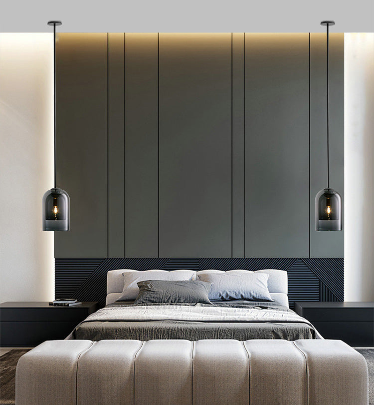 5,9 Zoll breite Glocken Mini-Glas hängend Licht moderner minimalistischer Esszimmer Ein-Bulb-Beleuchtungsstoffe