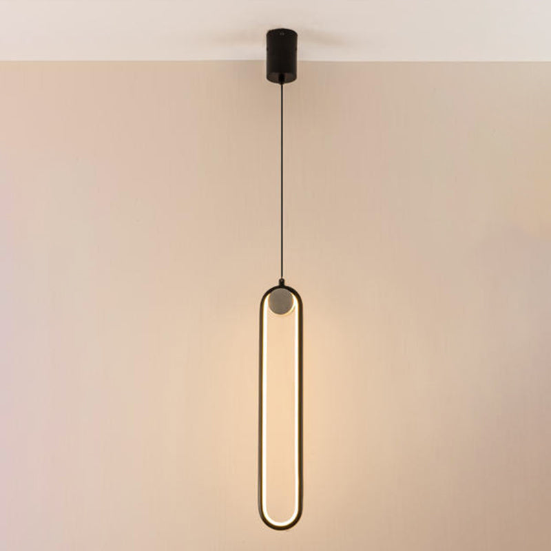Elliptische Metallform Pendellampe moderne minimalistische 1 leichte LED -Hänglampe für Wohnzimmer