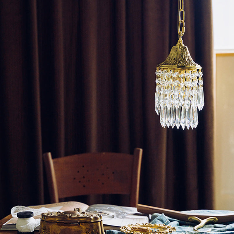 Vintage windkruiskristallen hanglamp gouden reliëf kroon hangend licht voor slaapkamer