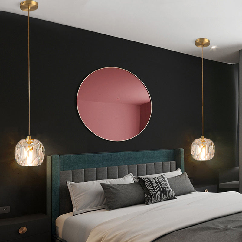 1-Licht-Kristallkugel Mini Anhänger Licht 4,3 Zoll breit modern