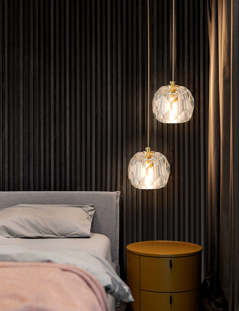 1-Light Crystal Ball Mini Pendant Light 4.3 Inch Wide Modern Simplicity Style Hanging Light with 78.7" Adjustable Suspension Wire