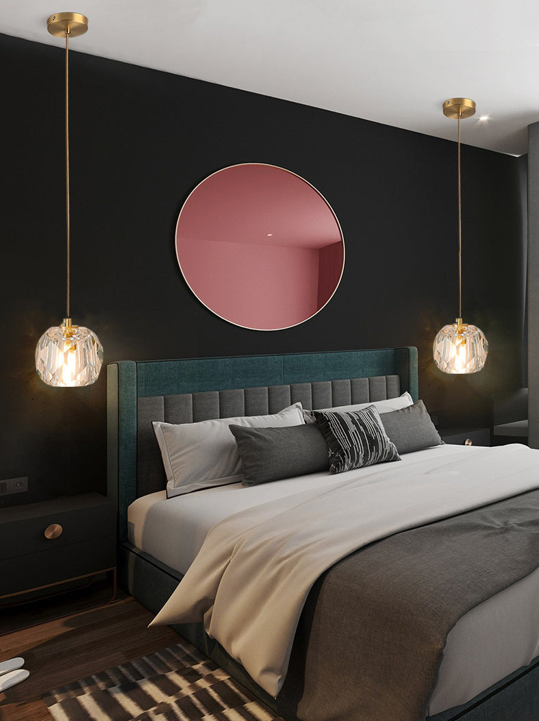 1-Light Crystal Ball Mini Pendant Light 4.3 Inch Wide Modern Simplicity Style Hanging Light with 78.7" Adjustable Suspension Wire