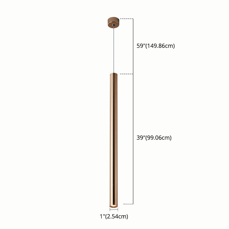 Zylindrische Deckenschein einfacher metallpoliertes Gold LED -Anhänger Beleuchtung für Bar