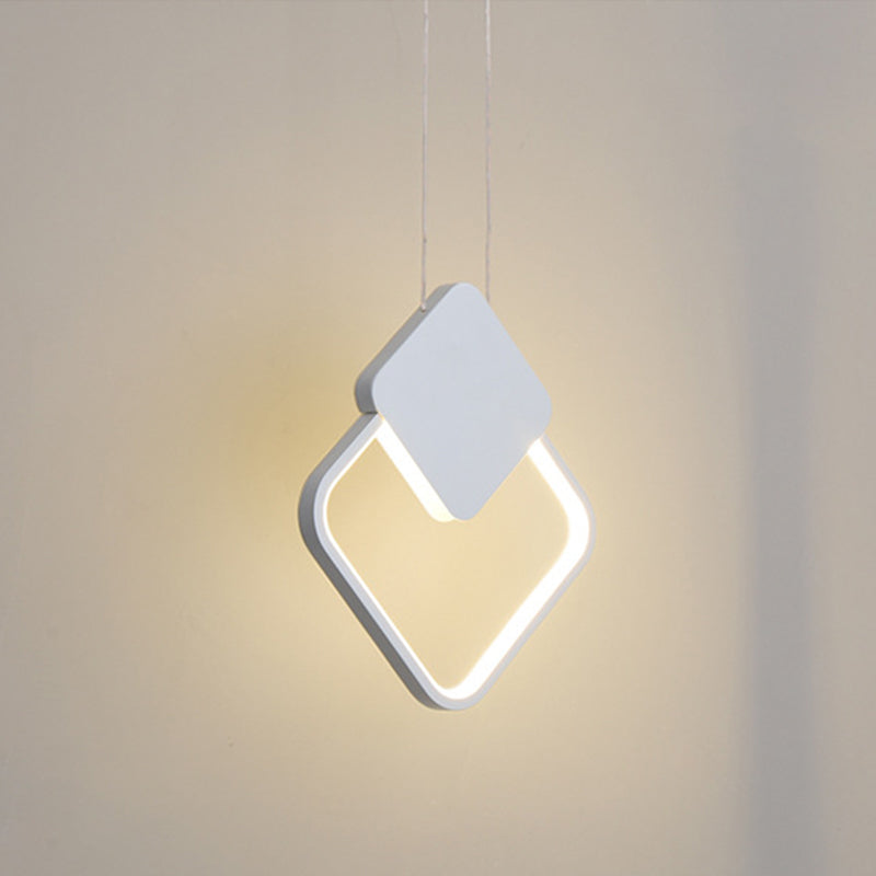 Modern Minimalist Style Cord Hung Hanging Pendant Lights Metal Ceiling Lamp in Black Finish for Bedroom