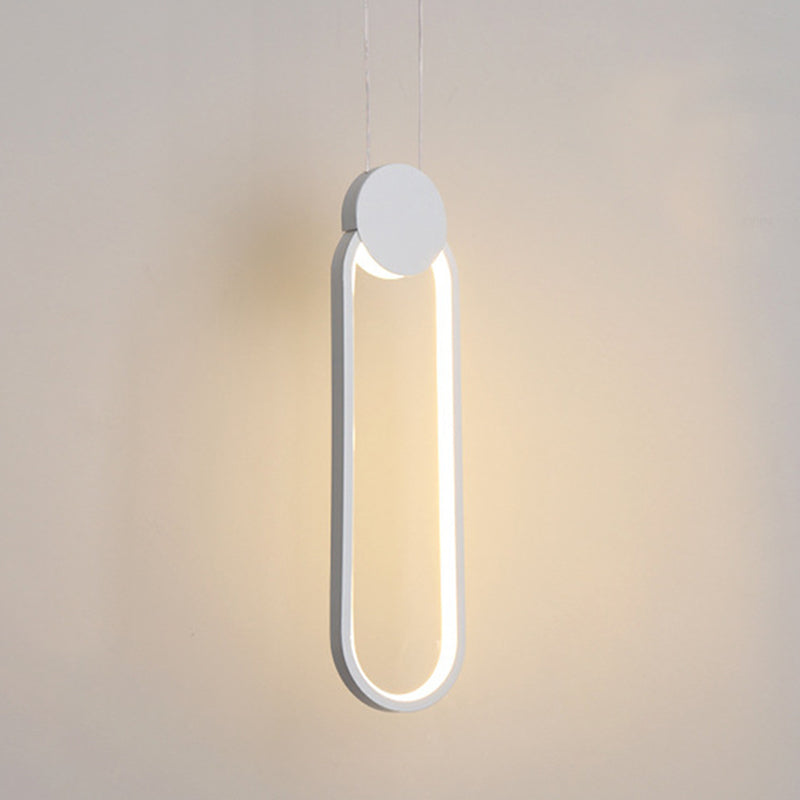 Moderne minimalistische Kabelform Hängende Anhänger Lichter Metall Deckenlampe im schwarzen Finish für Schlafzimmer