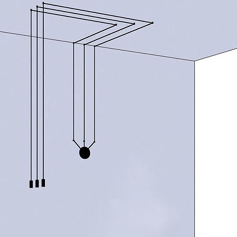 Lampada a sospensione lineare nera Lampada di sospensione a LED in metallo minimalista creativo
