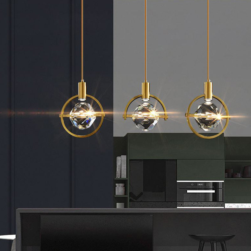 Moderner minimalistischer Stil Globe Einzelanhänger Kristall 1 Licht Anhänger Licht für Esszimmer