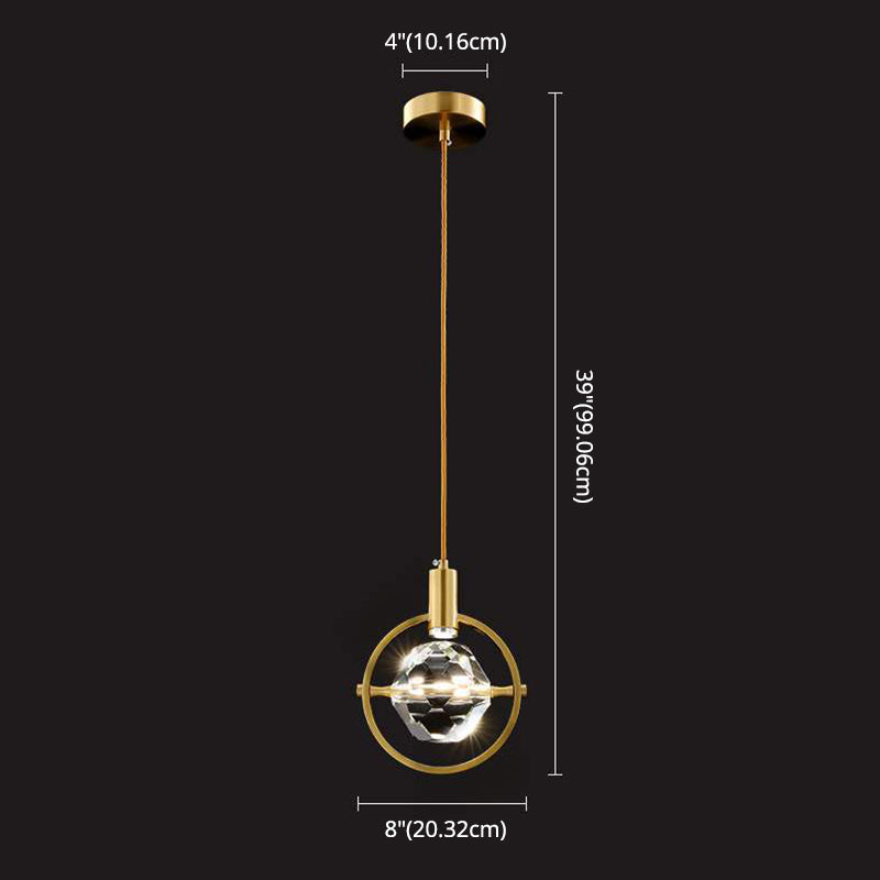 Moderner minimalistischer Stil Globe Einzelanhänger Kristall 1 Licht Anhänger Licht für Esszimmer