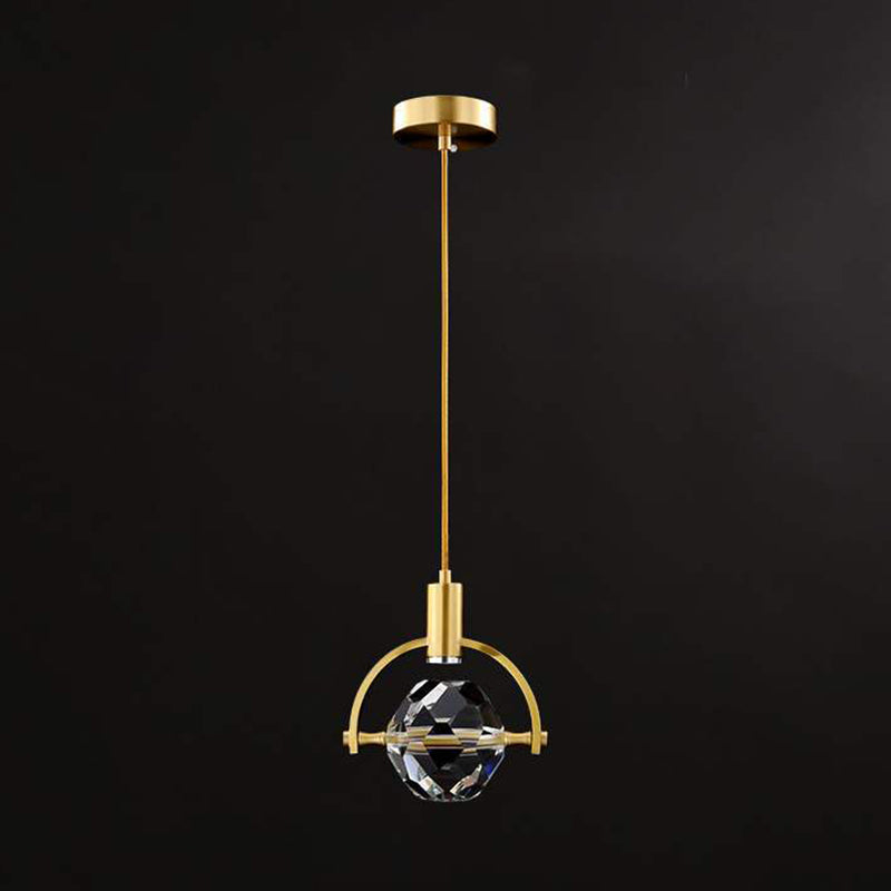 Moderner minimalistischer Stil Globe Einzelanhänger Kristall 1 Licht Anhänger Licht für Esszimmer